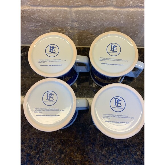 Christmas Polar Express Hot Cocoa Coffee Tea Mugs (4) - 12 Ounces - NEW - Picture 6 of 6